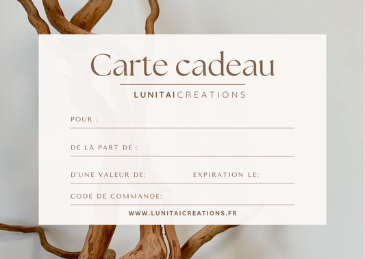 Carte Cadeau de Lunitaï Créations