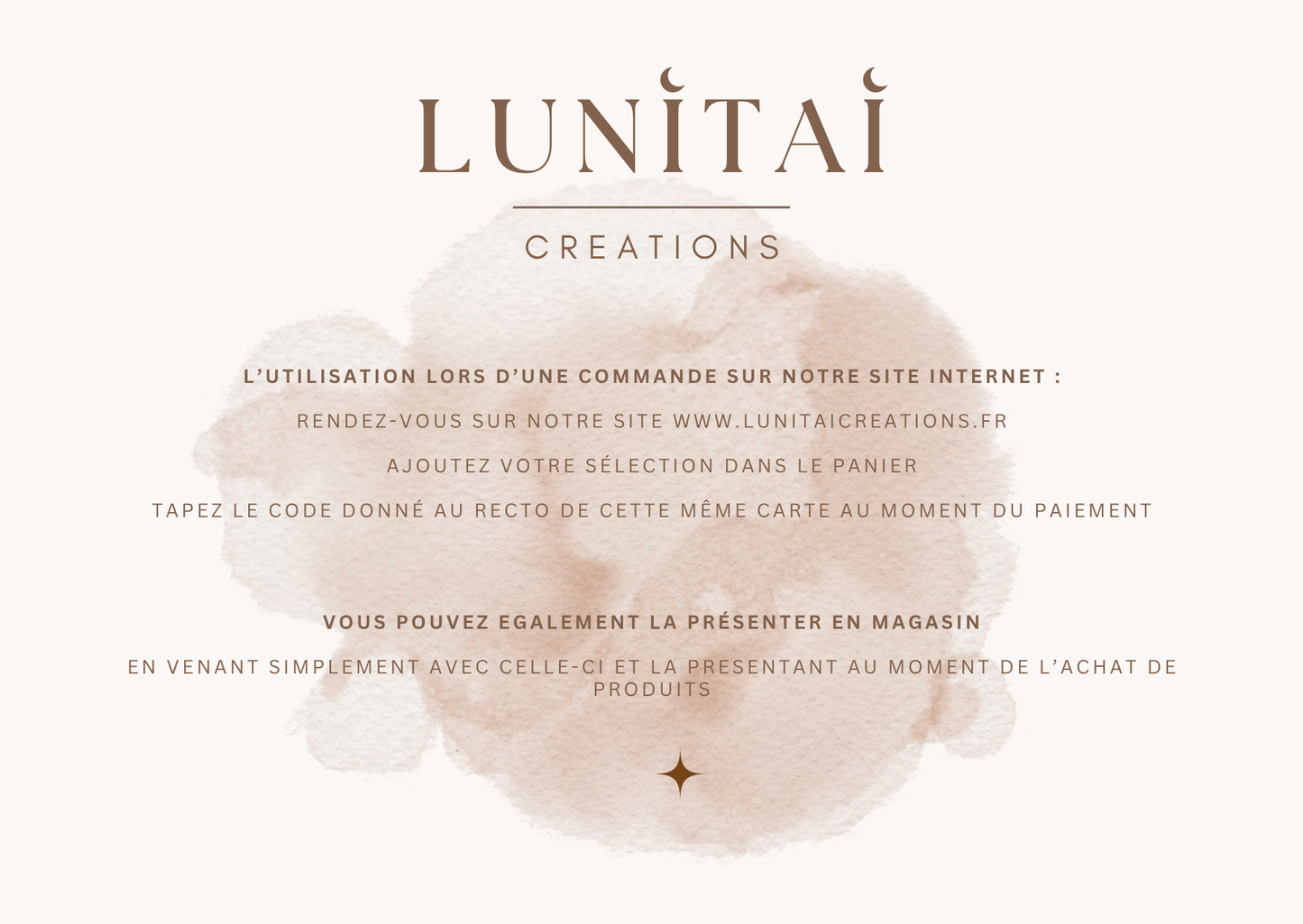 Carte Cadeau de Lunitaï Créations